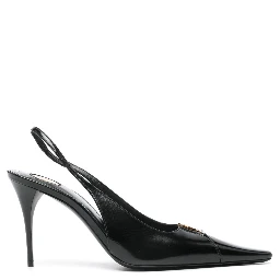 Black Leather Babylone Breteuil Pumps