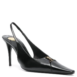 Black Leather Babylone Breteuil Pumps