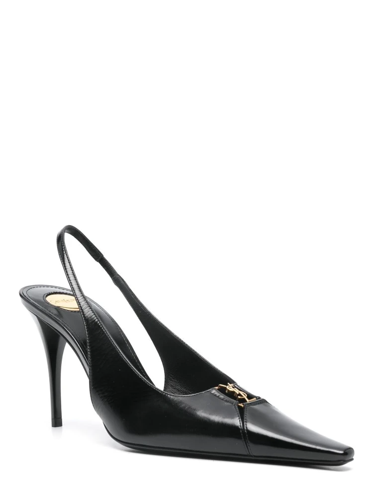 Black Leather Babylone Breteuil Pumps alternative