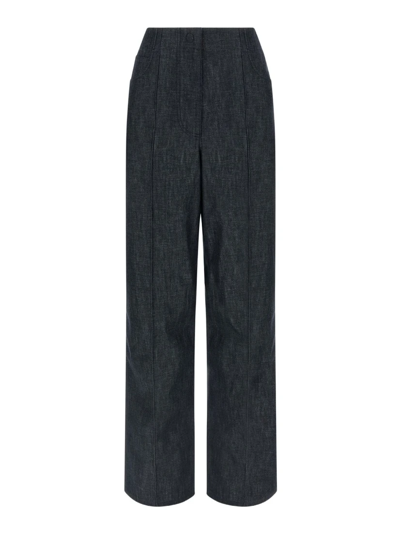 Fendi Women Cotton Wide-leg Trousers In Multi
