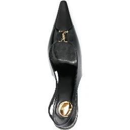 Black Leather Babylone Breteuil Pumps