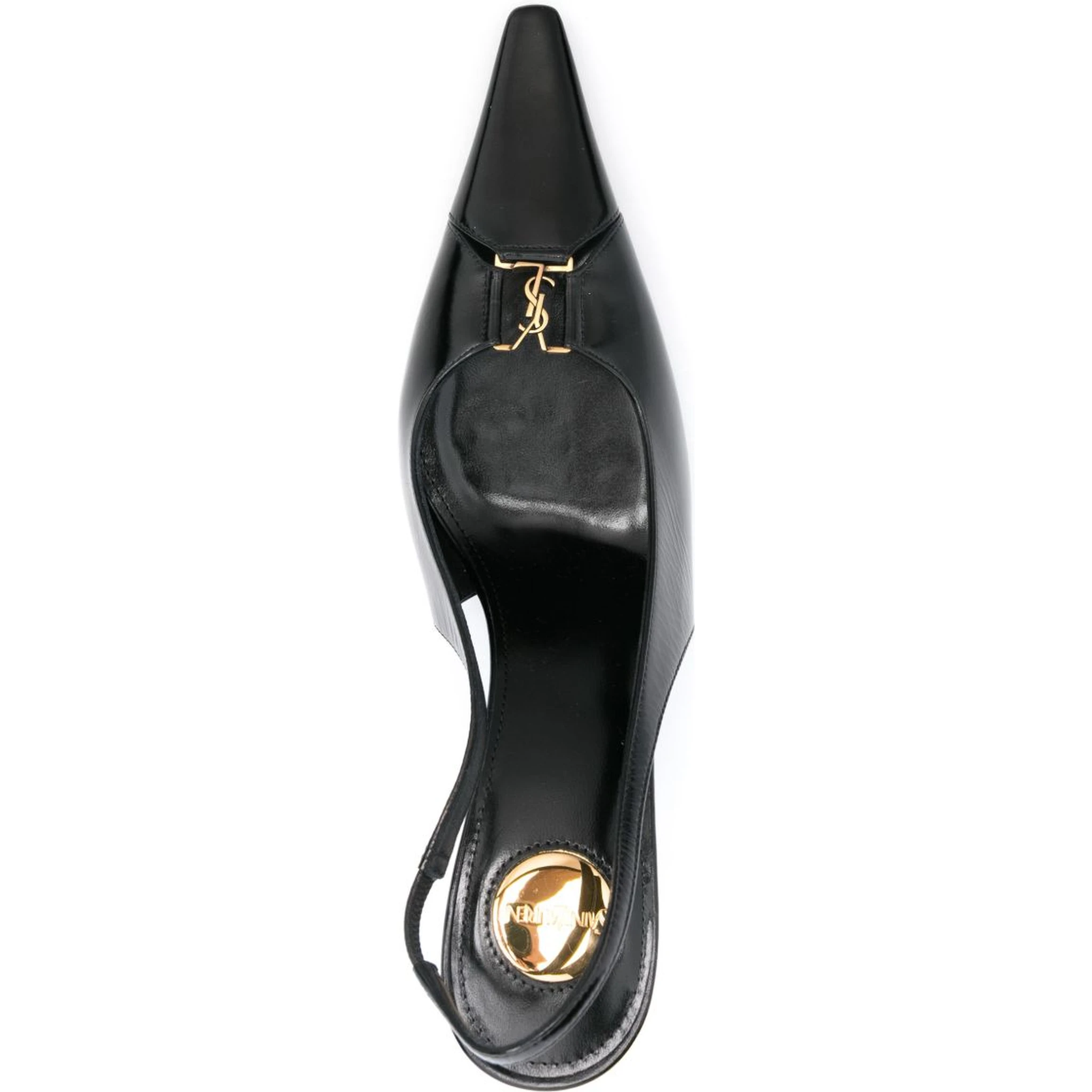 Black Leather Babylone Breteuil Pumps