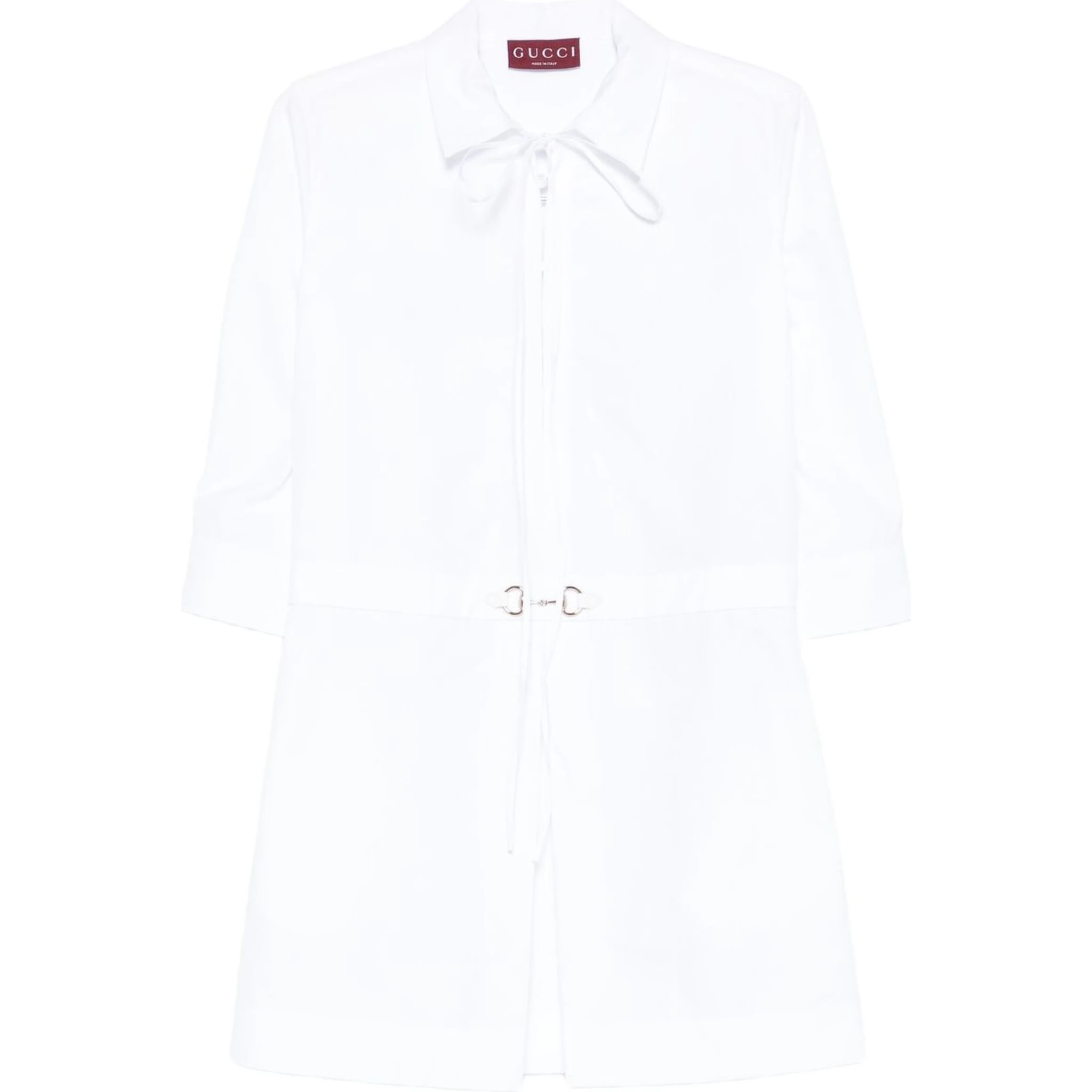 Cotton Poplin Shirt Dress With Embroidery In White