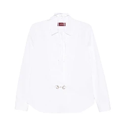 horsebit tie-neck shirt