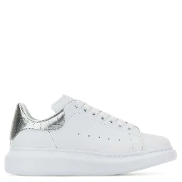 Oversized crocodile-effect leather sneakers