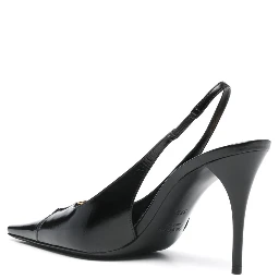 Black Leather Babylone Breteuil Pumps