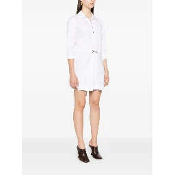 Cotton Poplin Shirt Dress With Embroidery In White