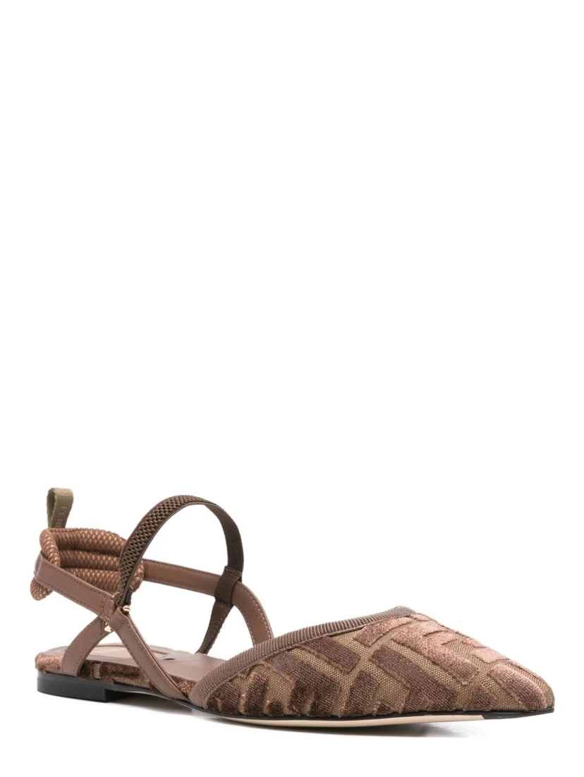 FF-patterned slingback pumps