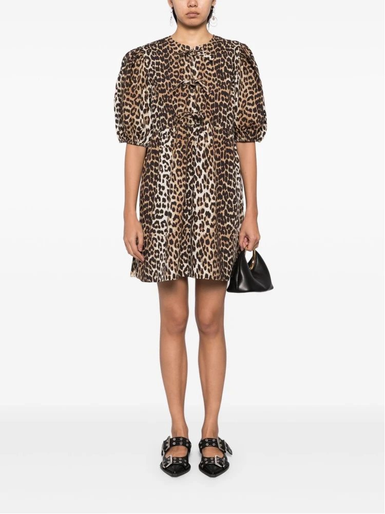 leopard printed cotton mini dress alternative