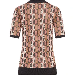 Pink Viscose Jacquard Jumper Women In Multi