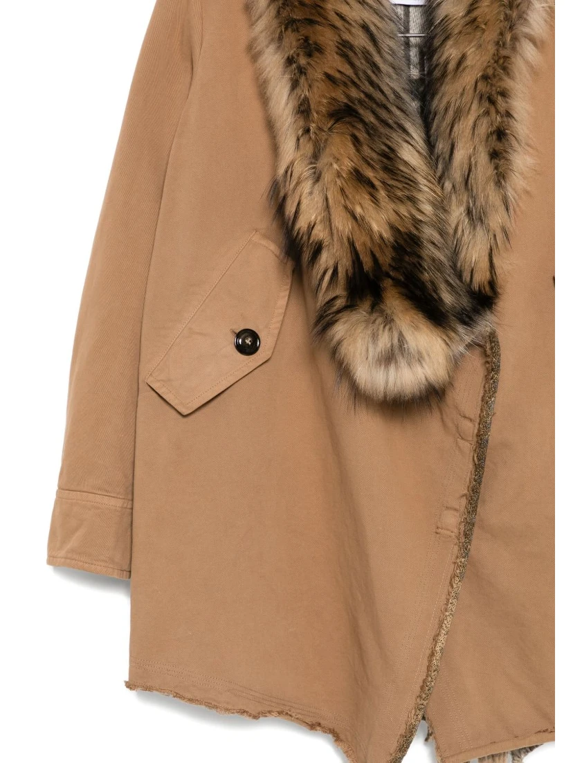 Bazar De Luxe Short Parka Coat In Neutral