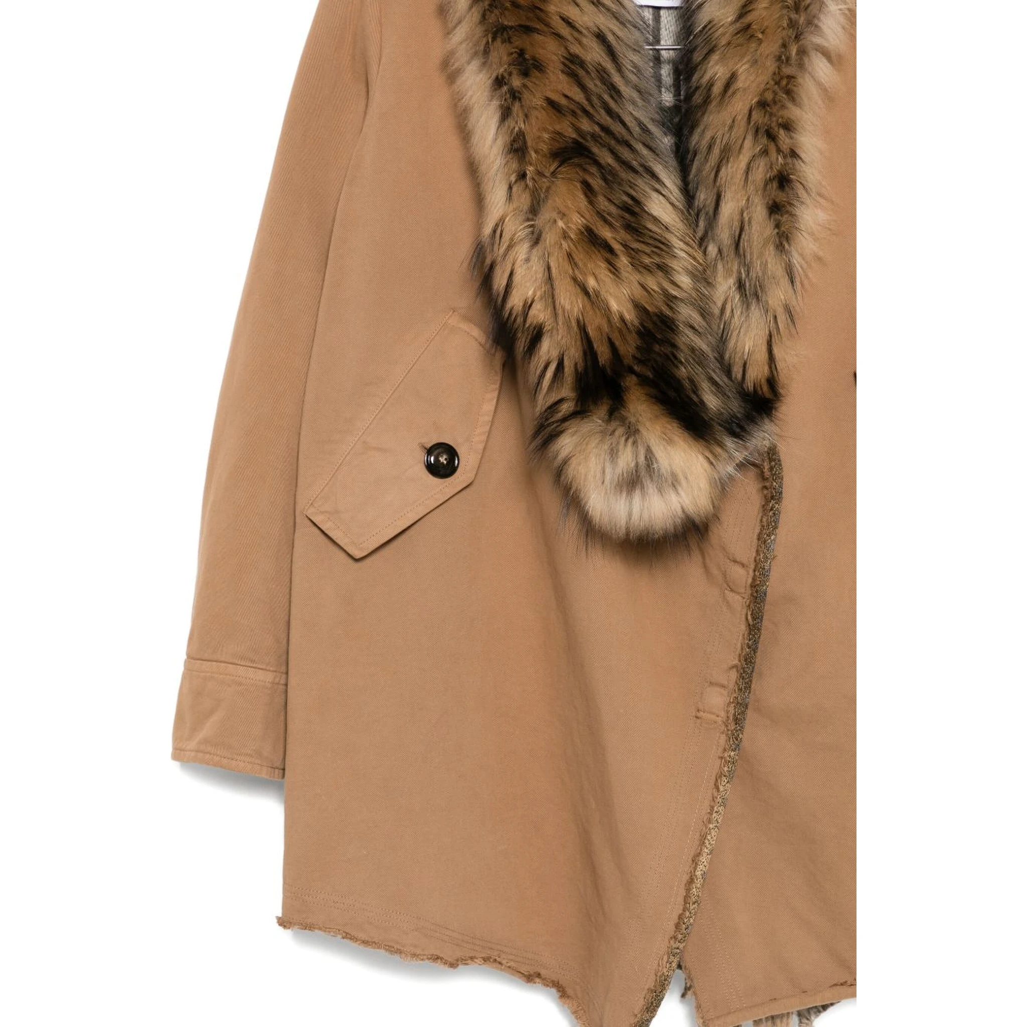 Bazar De Luxe Short Parka Coat In Neutral
