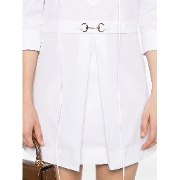 Cotton Poplin Shirt Dress With Embroidery In White