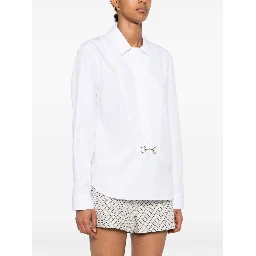 horsebit tie-neck shirt