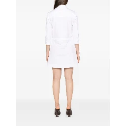 Cotton Poplin Shirt Dress With Embroidery In White