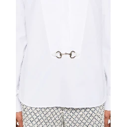 horsebit tie-neck shirt