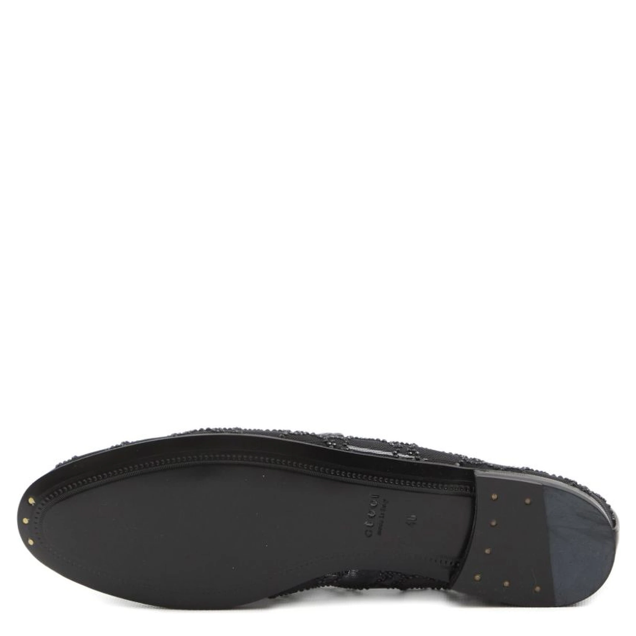 Almond Toe Mesh Loafers Embellished With Crystals In Black
