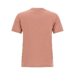 Fendi Pink Cotton T-Shirt with Logo Print