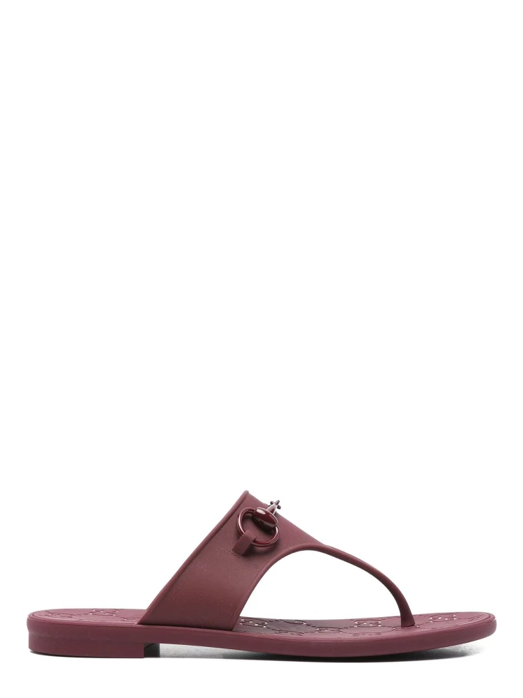 Maroon Open Toe Sandals In Burgundy