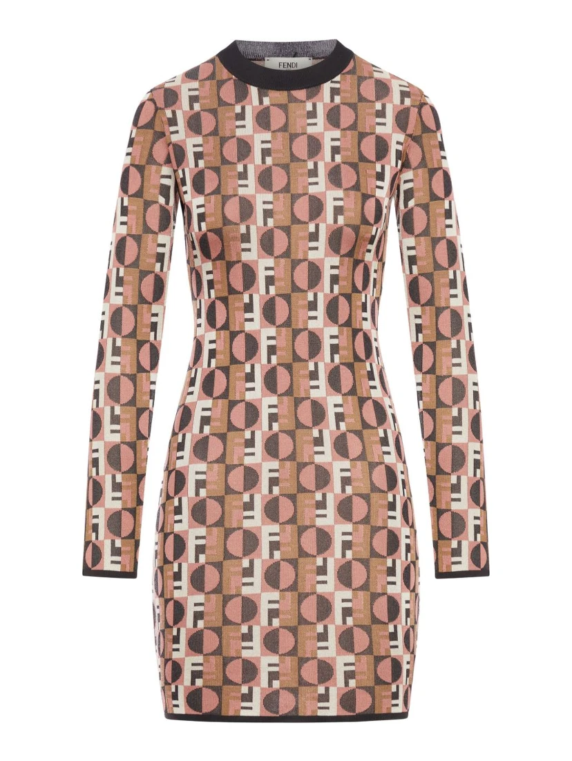 Optical geometric day dress