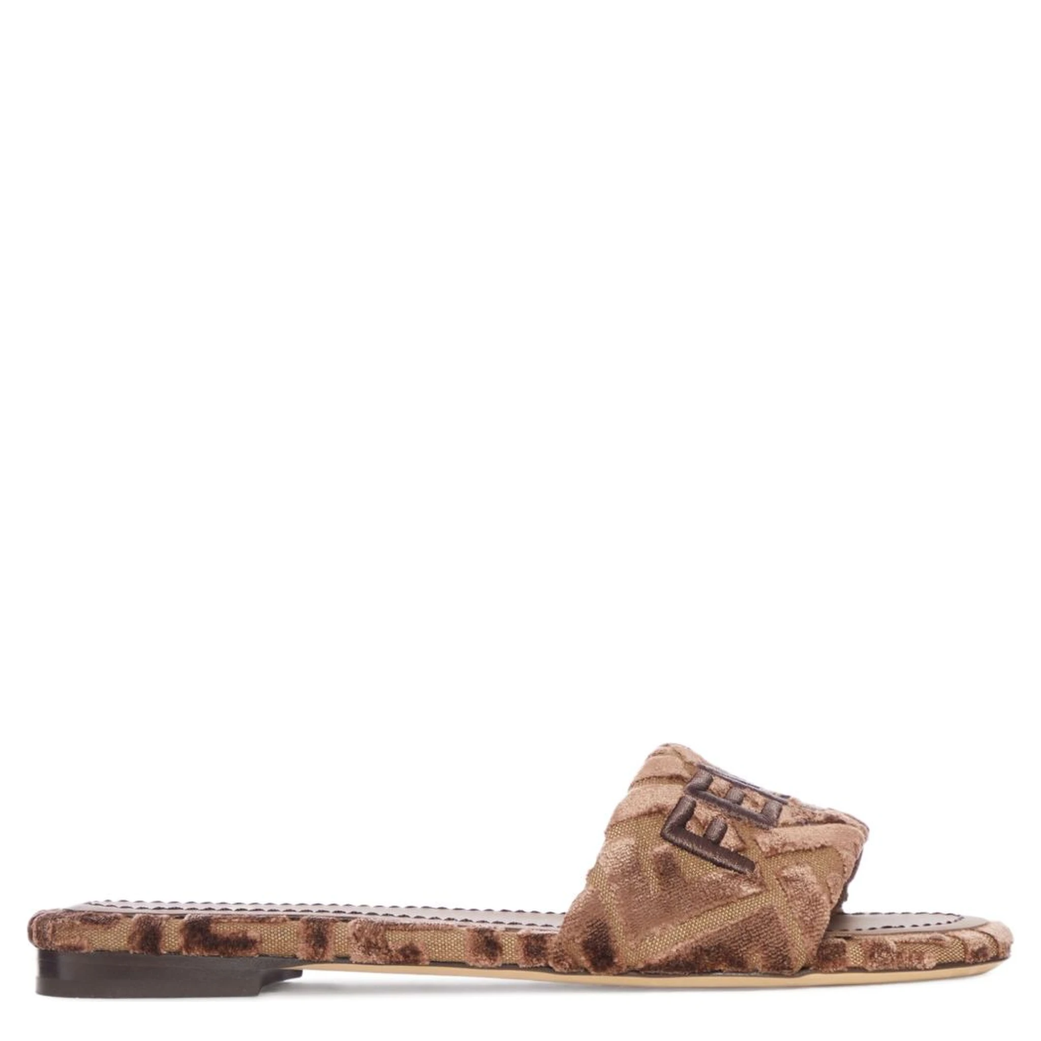 Sunshine logo-embroidered velvet flat sandals