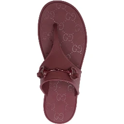 Maroon Open Toe Sandals In Burgundy