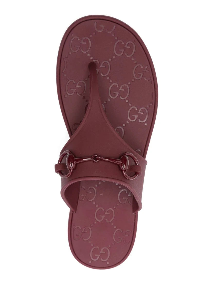 Maroon Open Toe Sandals In Burgundy