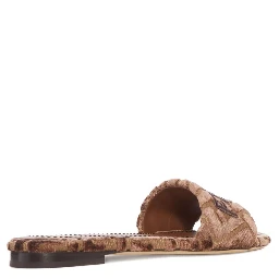 Sunshine logo-embroidered velvet flat sandals