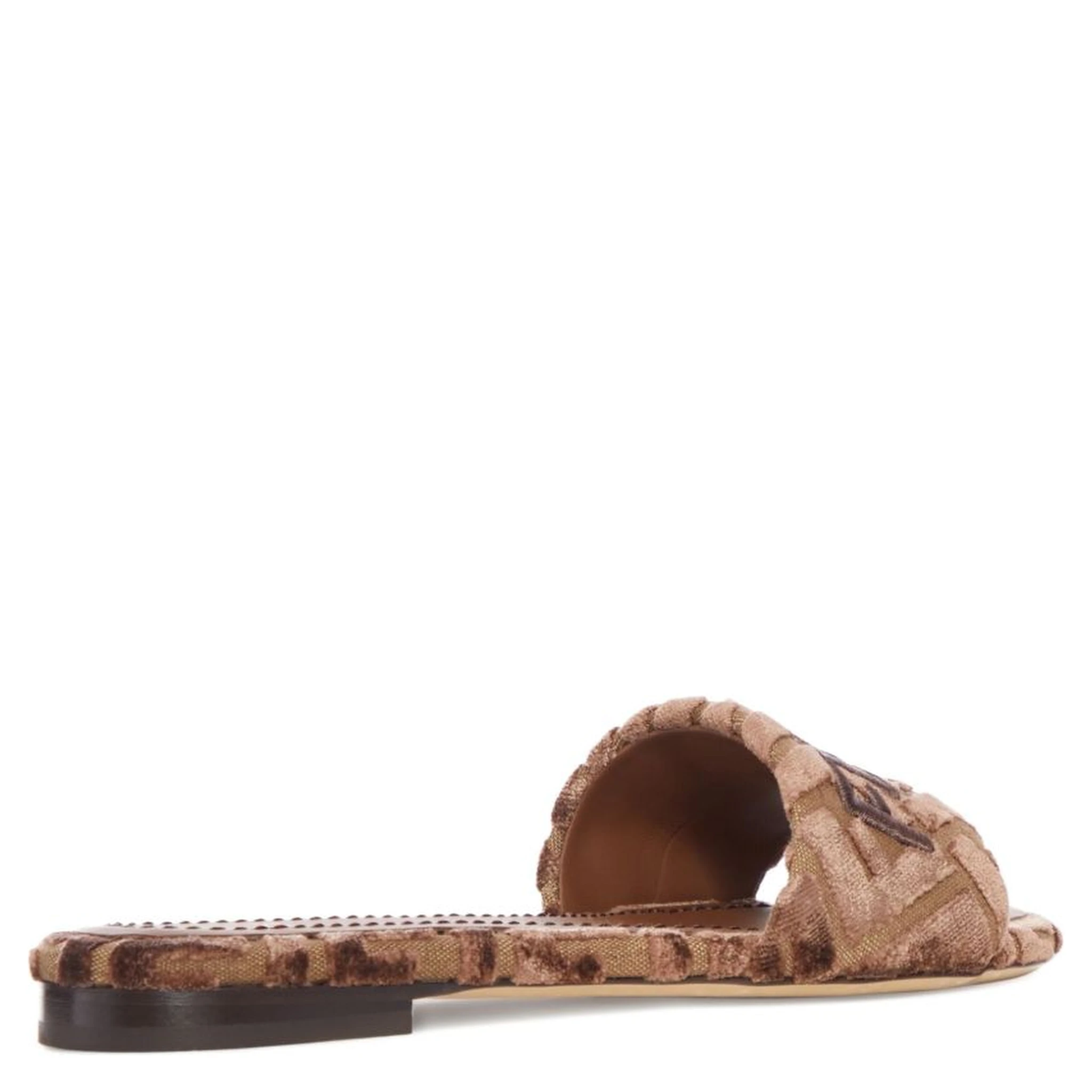 Sunshine logo-embroidered velvet flat sandals