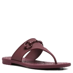 Maroon Open Toe Sandals In Burgundy