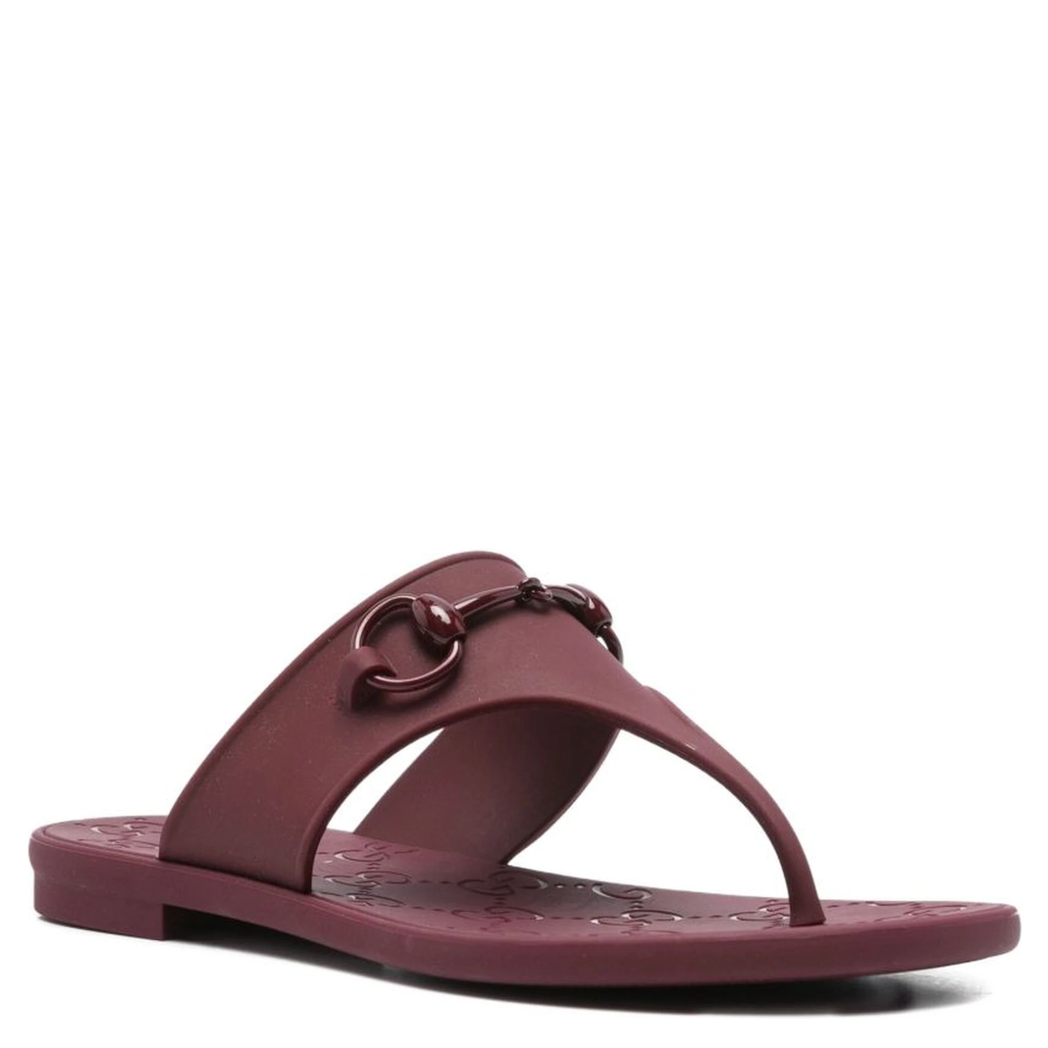 Maroon Open Toe Sandals In Burgundy
