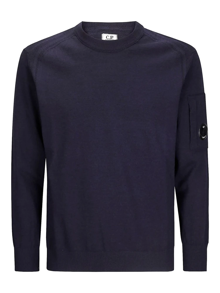 crew neck lens pocket jumper