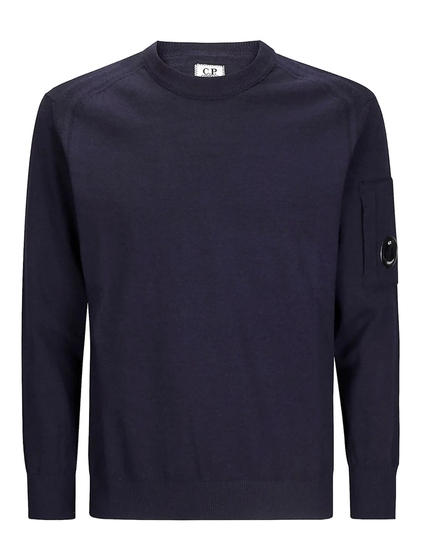 crew neck lens pocket jumper