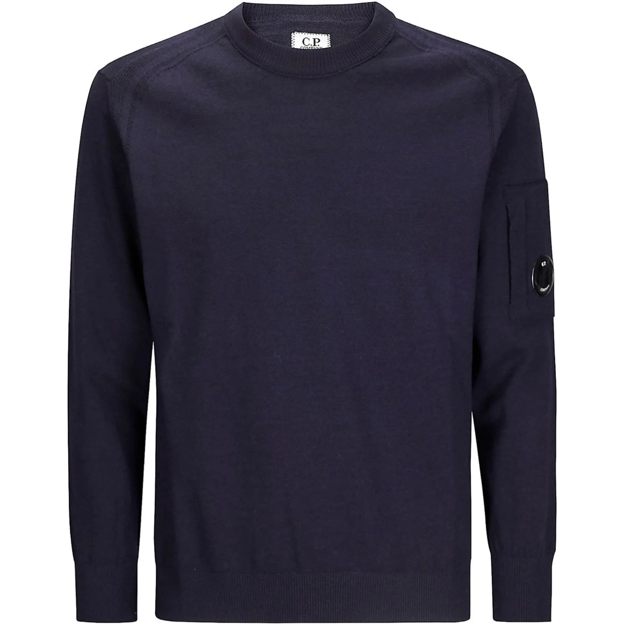 crew neck lens pocket jumper