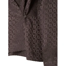 Brown silk FF jacquard shirt