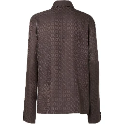 Brown silk FF jacquard shirt