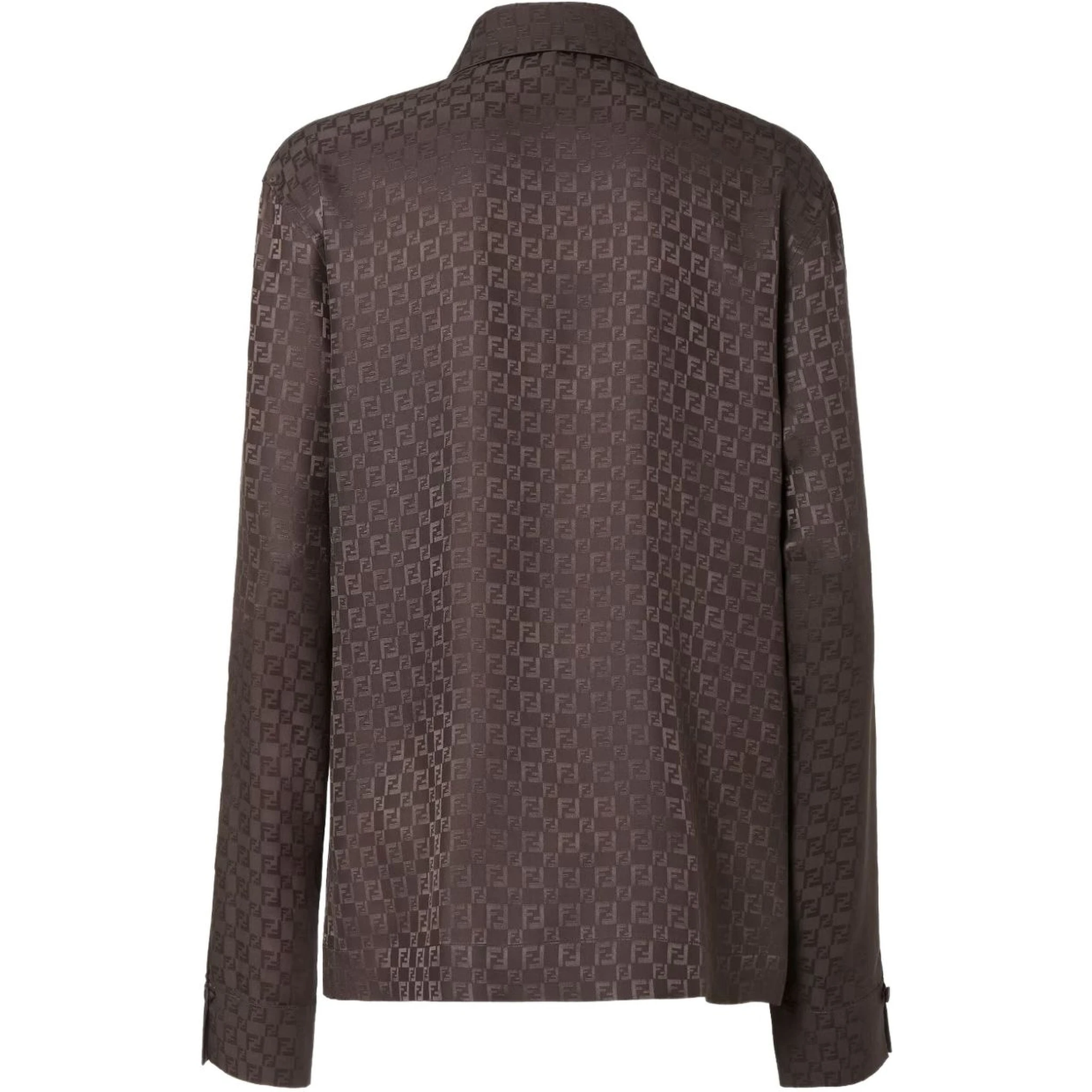 Brown silk FF jacquard shirt