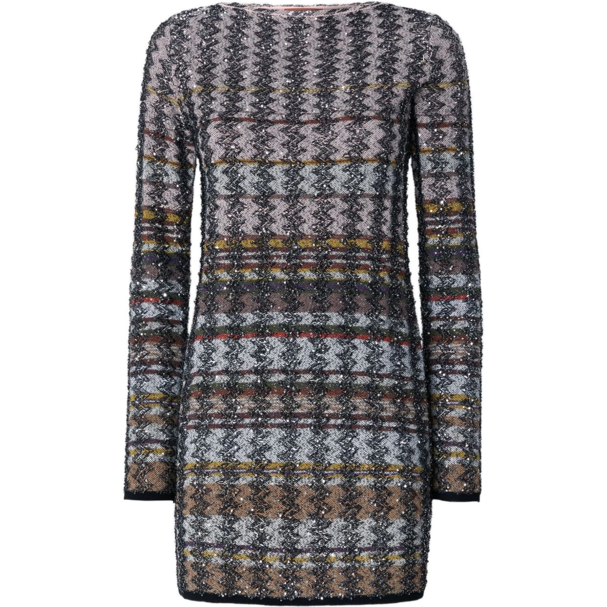 Embellished Houndstooth Mini Dress