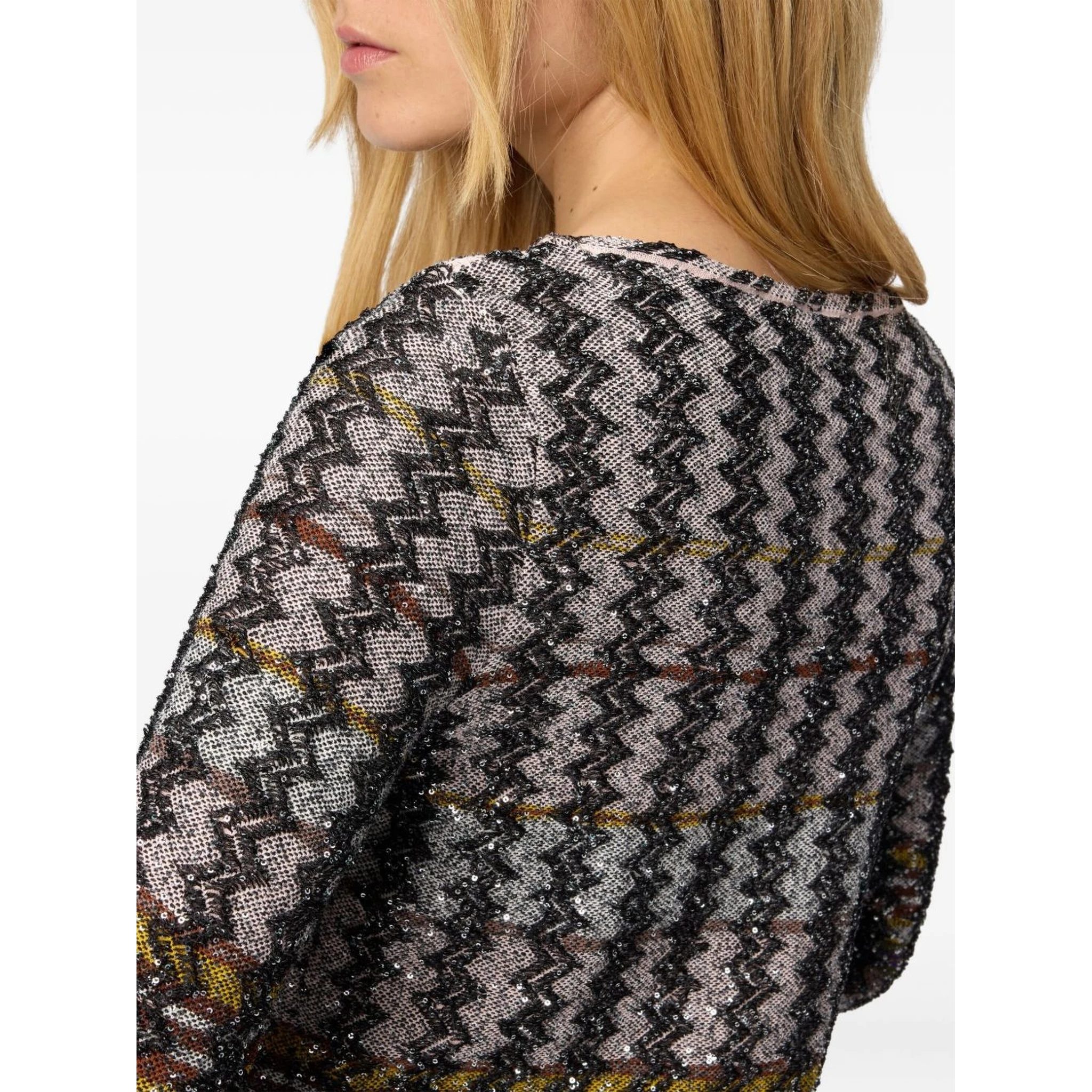 Embellished Houndstooth Mini Dress