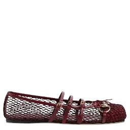mesh-panel buckle ballet flats