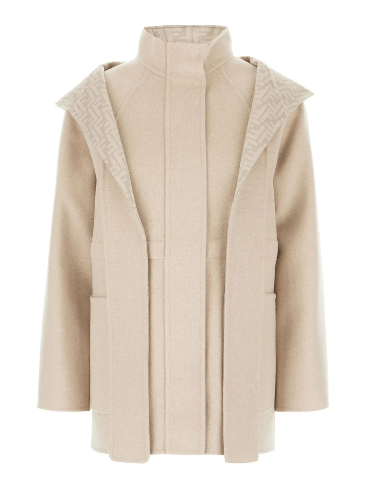 Fendi Coats Light Grey