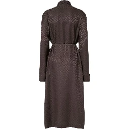 Ff Jacquard Silk Midi Shirt Dress In Multi