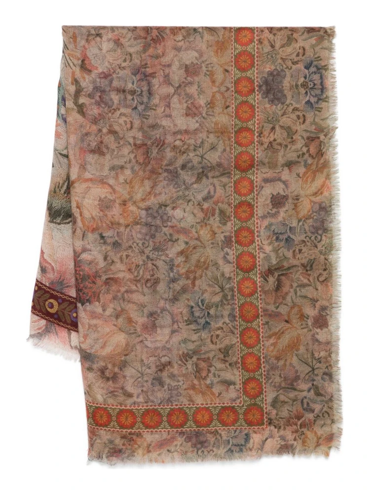 floral-print scarf