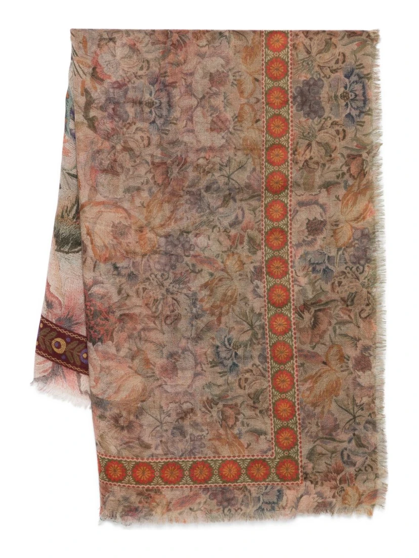 floral-print scarf