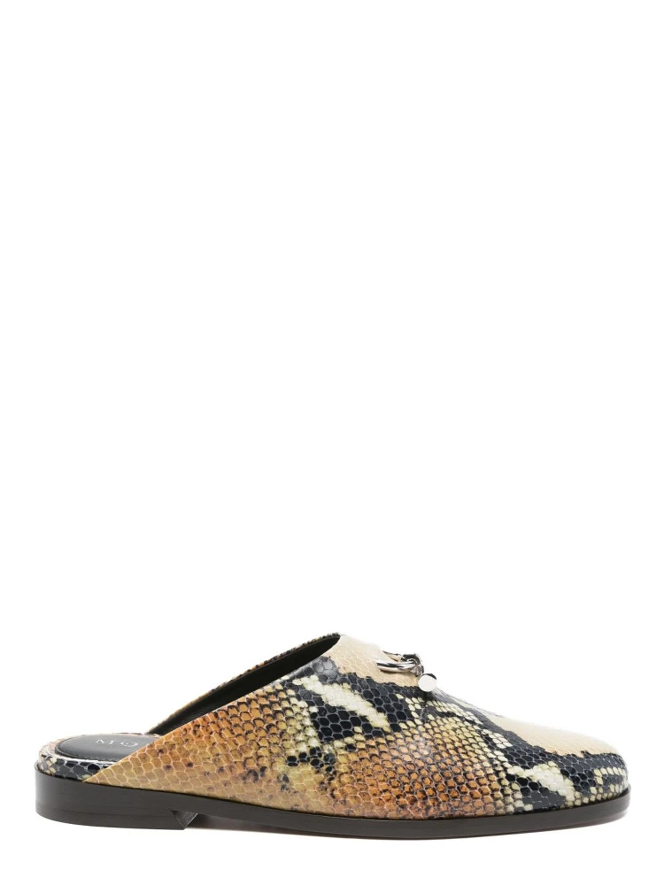 Alexander Mc Queen Leather Slippers In Multi