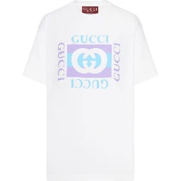White T-shirt With Logo Print