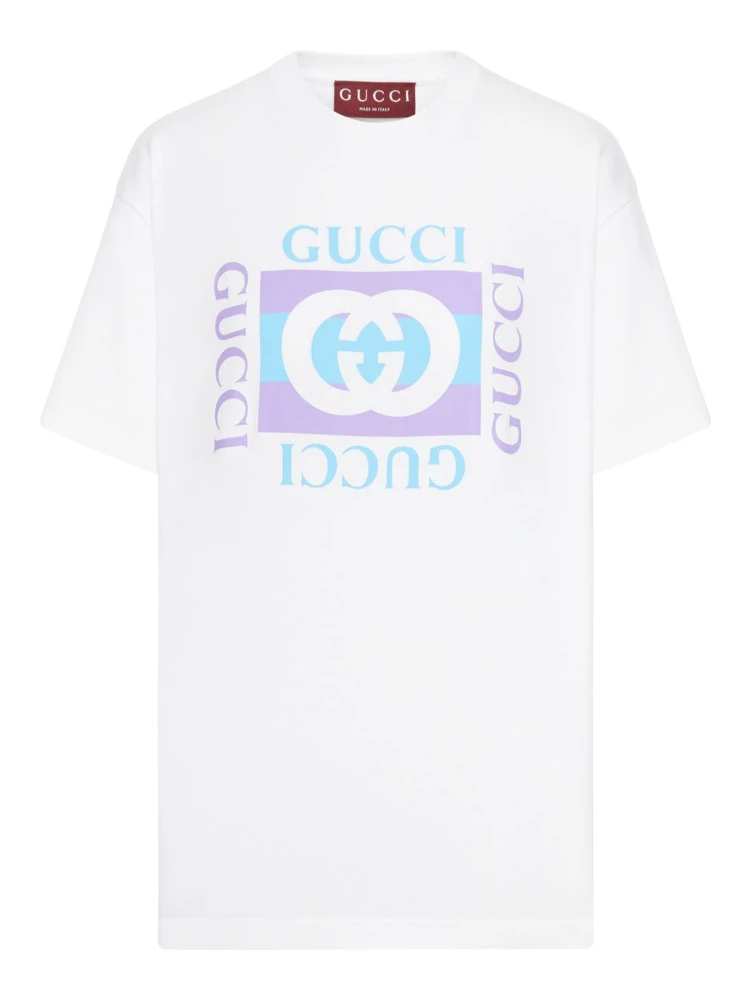 White T-shirt With Logo Print