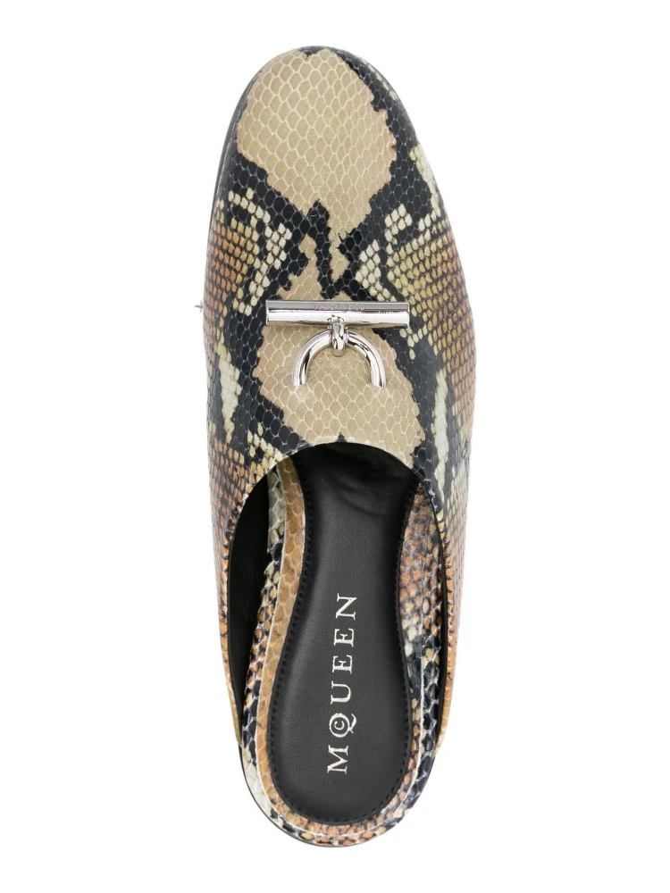 Alexander Mc Queen Leather Slippers In Multi alternative