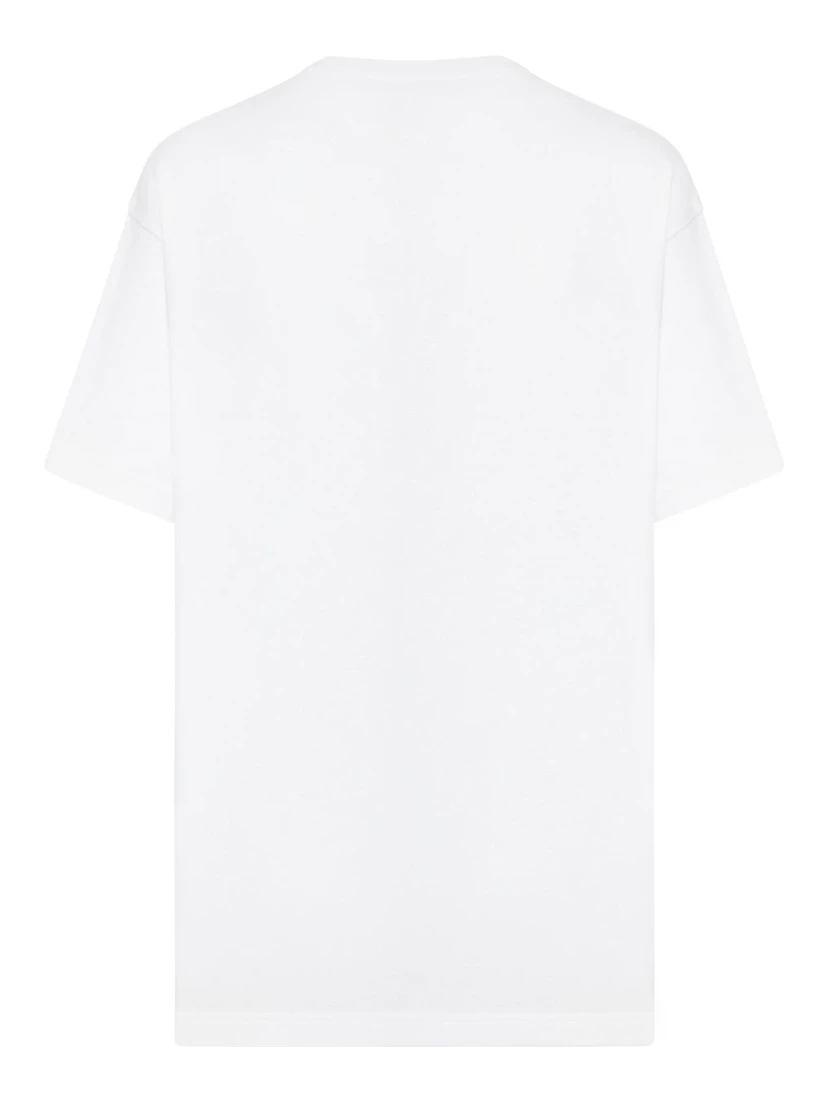 White T-shirt With Logo Print