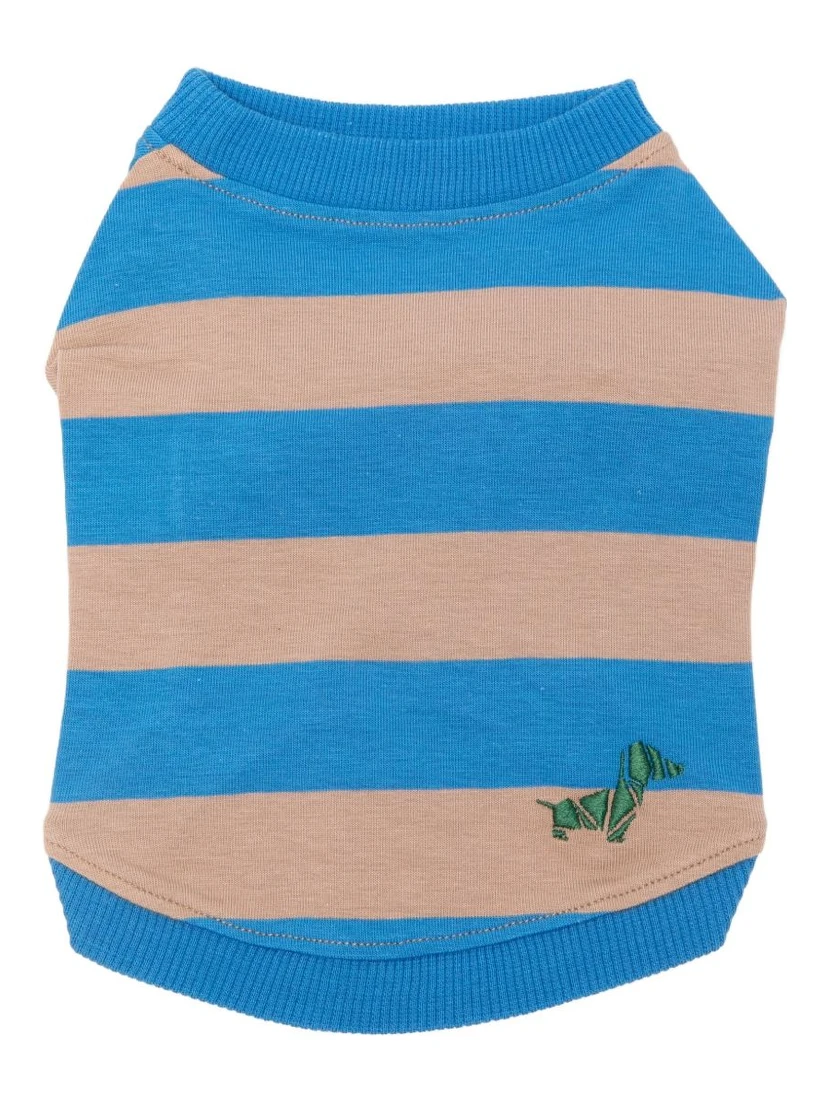 striped embroidered pet t-shirt